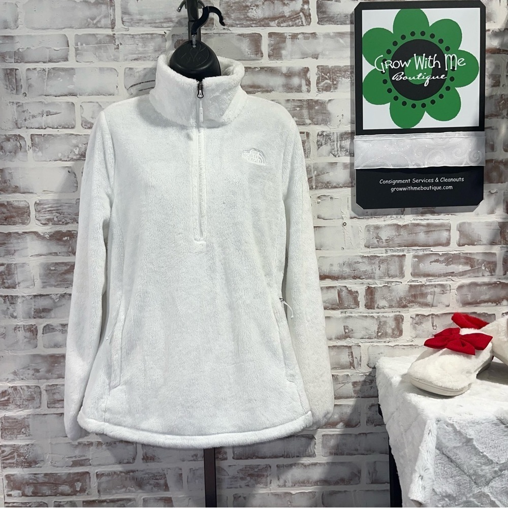 The north face women’s White Fleece Pullover 1/2 zip large